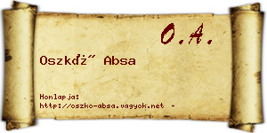 Oszkó Absa névjegykártya